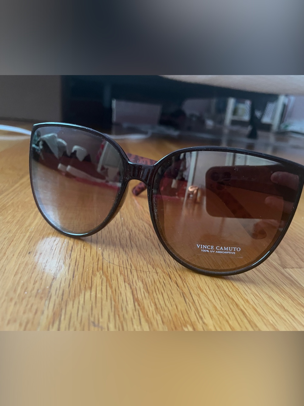 Vince Camuto Brown Gradient Oversized Cat-Eye Sunglasses